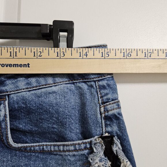 Zara Basic Z1975 Denim Boho Fringe Ankle Jeans Women 6 (30x26) Blue Raw Hem NWOT - Picture 5 of 11